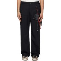 Song for the Mute Black Slash Loose Pleated Trousers 261699M191005