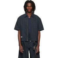 Song for the Mute Black Zip Up Workman Shirt 261699M192001
