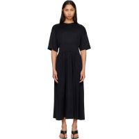 TOTEME Black Cotton Silk Tee Midi Dress 261771F054006