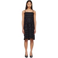 TOTEME Black Monogram Silk Midi Dress 261771F054007