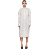 TOTEME White Striped Summer Tunic Midi Dress 261771F054008