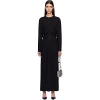 TOTEME Black Long-Sleeve Slouch Waist Maxi Dress 261771F055000