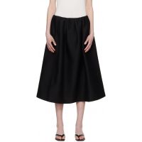 TOTEME Black Gathered Evening Midi Skirt 261771F092000