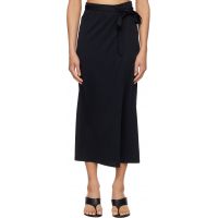TOTEME Black Wrap Midi Skirt 261771F092004