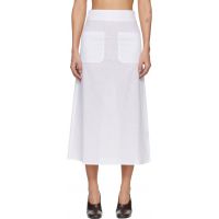 TOTEME White Tie-Waist Midi Skirt 261771F092005