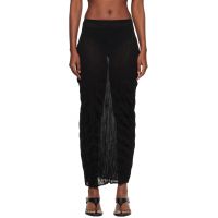 TOTEME Black Crinkled Knit Midi Skirt 261771F092008