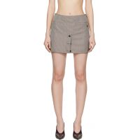 Courreges Beige Houndstooth Buttoned Miniskirt 261783F090002