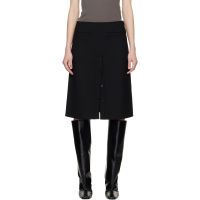 Courreges Black Buttoned Midi Skirt 261783F092001