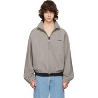 Courreges Gray Houndstooth Zipped Bomber Jacket 261783M175000
