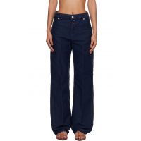 Victoria Beckham Navy Split Utility Trousers 261784F069001