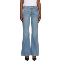 Re/Done Blue Twisted Mid Rise Bootcut Jeans 261800F069005
