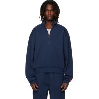 The North Face Navy TNF Red Box Half Zip Sweatshirt 261802M202020