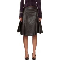 OUR LEGACY Brown Waltz Leather Midi Skirt 261803F092003