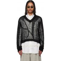 OUR LEGACY Black Slow V-Neck Sweater 261803M206000