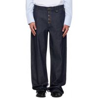 EGONlab Navy Contrasted Hem Jeans 261830M186011