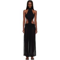 GUIZIO Black Marais Maxi Dress 261897F093000