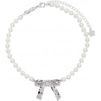 SHUSHU/TONG YVMIN Edition Tin Foil Bow Faux-Pearl Necklace 261901F023006