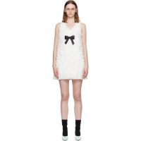 SHUSHU/TONG White Ruffle Detail Heart Neckline Minidress 261901F054009