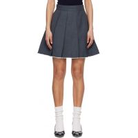 SHUSHU/TONG SSENSE Exclusive Gray Pleated Raw Hem Miniskirt 261901F090002