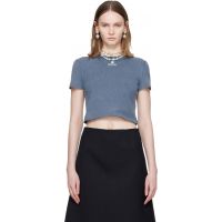 SHUSHU/TONG Blue Wave Lace Collar T-shirt 261901F110005