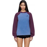 SHUSHU/TONG Blue & Burgundy Crewneck Long-Sleeve T-shirt 261901F110006