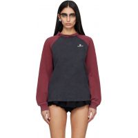 SHUSHU/TONG Gray & Burgundy Crewneck Long-Sleeve T-shirt 261901F110007