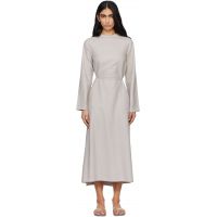 Baserange Taupe Long Sleeve Apron Maxi Dress 261922F054004