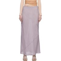 Baserange Purple Fine Linen Larva Maxi Skirt 261922F093002