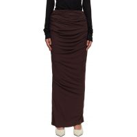 Entire Studios Brown Drape Maxi Skirt 261940F093003