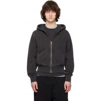 Entire Studios Black Slim Zip Up Hoodie 261940M202030