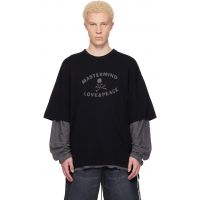 MASTERMIND WORLD Black Reversible Distressed T-shirt 261968M213000