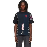 Marine Serre Black Regenerated Graphic Jersey Crewneck T-shirt 262020M213003