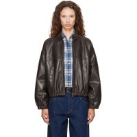 Citizens of Humanity Brown Barracuta Bubble Recycled Leather Jacket 262030F063000