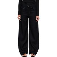 Citizens of Humanity Black Brynn Drawstring Linen Trousers 262030F087012