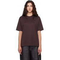 The Frankie Shop Burgundy Harper Soft Organic T-shirt 262115F110005