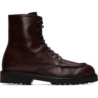 Common Projects Burgundy Buffed Leather Lace-Up Boots 262133M255000