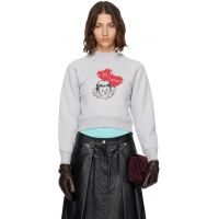 WILLY CHAVARRIA Gray PAYASADAS! Shrunken Crew Sweatshirt 262232F096013