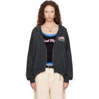 WILLY Chavarria Gray Plaza Zip Hooligan Hoodie 262232F097013