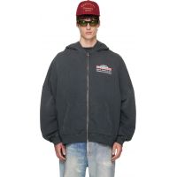 WILLY Chavarria Black Plaza Zip Hooligan Hoodie 262232M202073