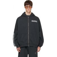 WILLY Chavarria Black Licensed Designs Zip Hoodie 262232M202074