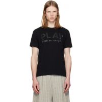 COMME des GARCONS PLAY Black Logo Text T-shirt 262246M213000