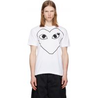 COMME des GARCONS PLAY White Outline Heart T-shirt 262246M213003