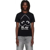 COMME des GARCONS PLAY Black Logo Print T-shirt 262246M213005