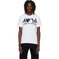COMME des GARCONS PLAY White Logo Print T-shirt 262246M213007