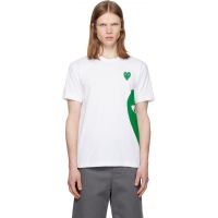 COMME des GARCONS PLAY White Green Emblem Heart T-shirt 262246M213013