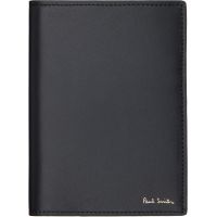 Paul Smith Black Signature Stripe Interior Leather Passport Holder 262260M162002