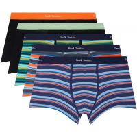 Paul Smith Five-Pack Multicolor Stripe & Plain Briefs 262260M217000