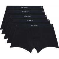 Paul Smith Five-Pack Black Organic Cotton Boxer Briefs 262260M217003