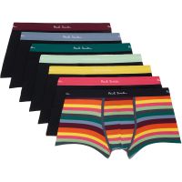Paul Smith Seven-Pack Multicolor Organic-Cotton Artist Stripe Mixed Boxer Briefs 262260M217004