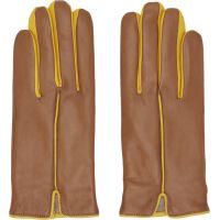 Handsome Stockholm Tan & Yellow Statement Gloves 262298M135008